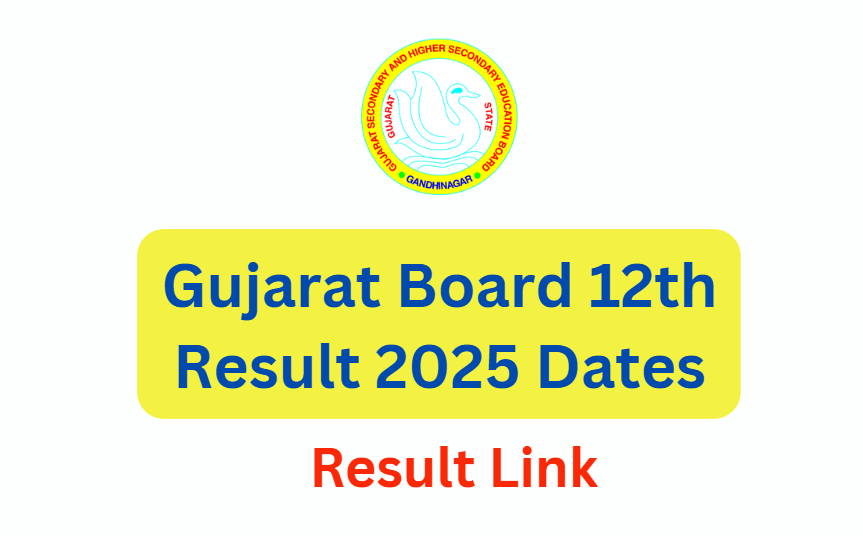 Gujarat Board 12th Result 2025 website screenshot showing feature image